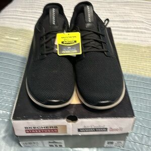 Skechers Air Cooled Memory Foam Black Mesh Shoe Mens Sz 11